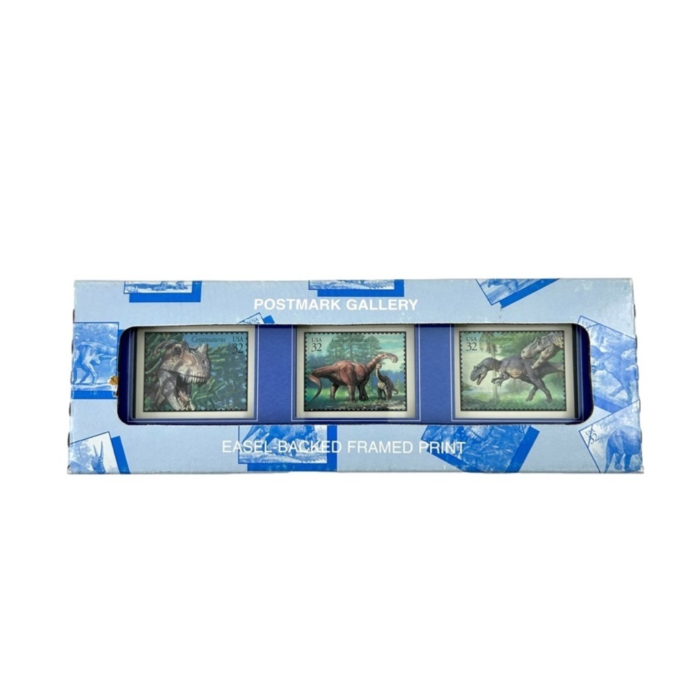Postmark Gallery Collectable Framed Print Dinosaurs Stamps